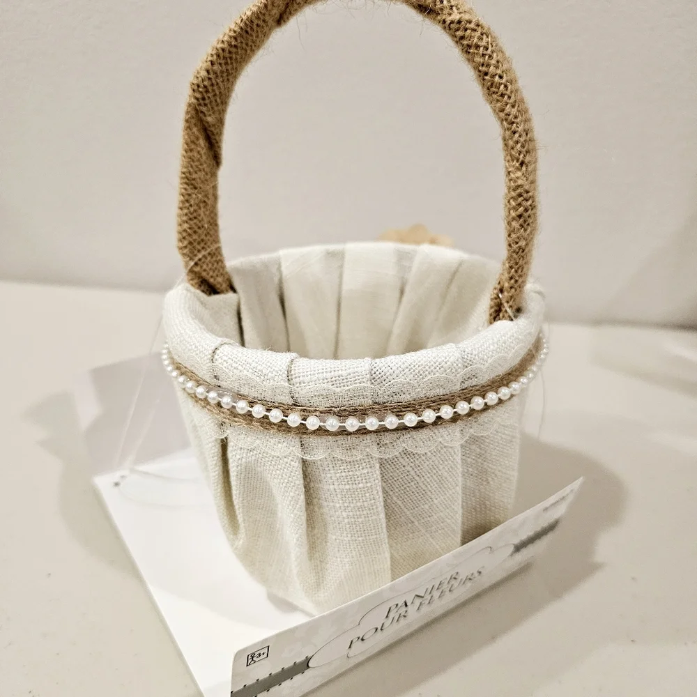 Wedding Flower Girl Basket Rustic